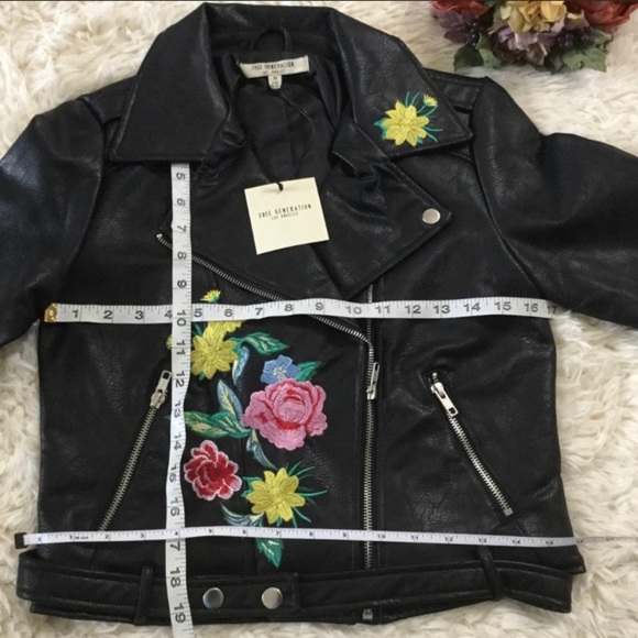 Free Generation Embroidered Faux Leather Jacket - Picture 8 of 8